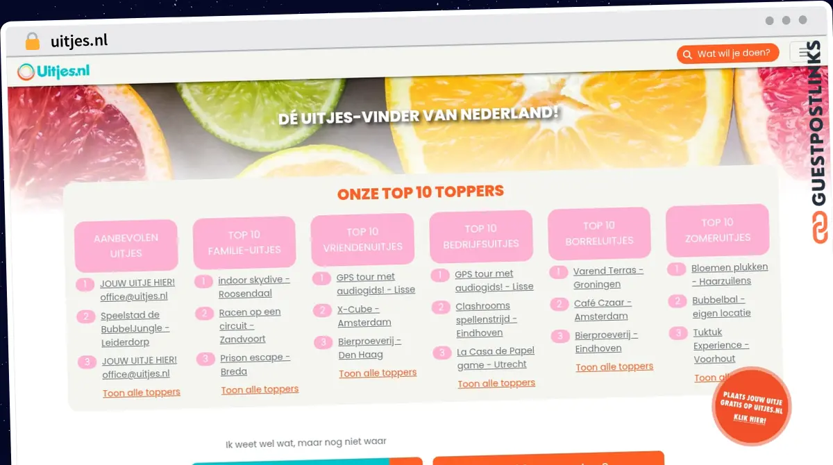 Publish Guest Post on uitjes.nl