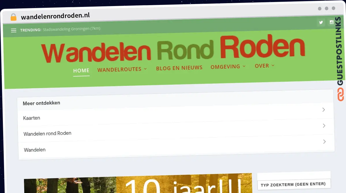 Publish Guest Post on wandelenrondroden.nl