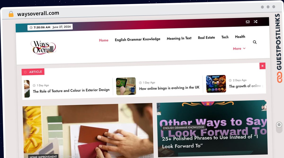 Publish Guest Post on waysoverall.com