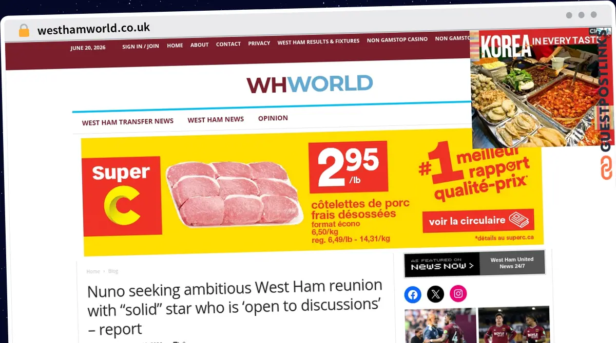 Publish Guest Post on westhamworld.co.uk