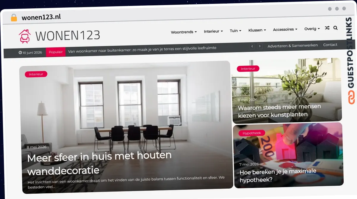Publish Guest Post on wonen123.nl