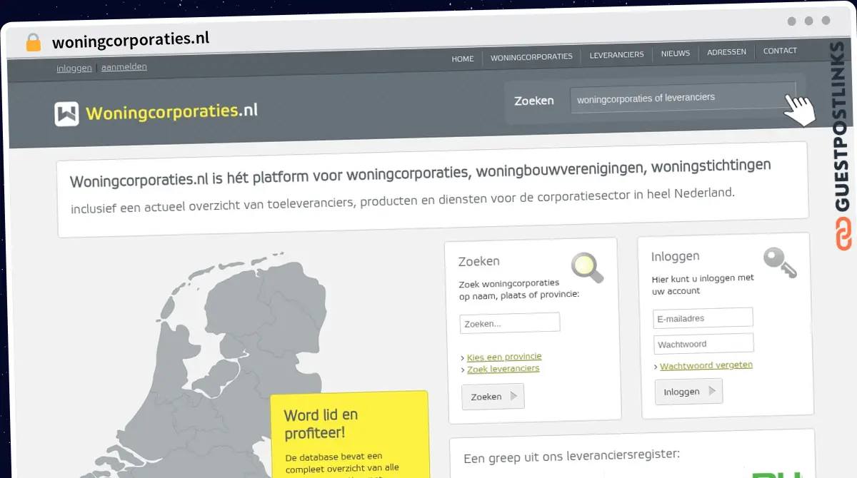Publish Guest Post on woningcorporaties.nl