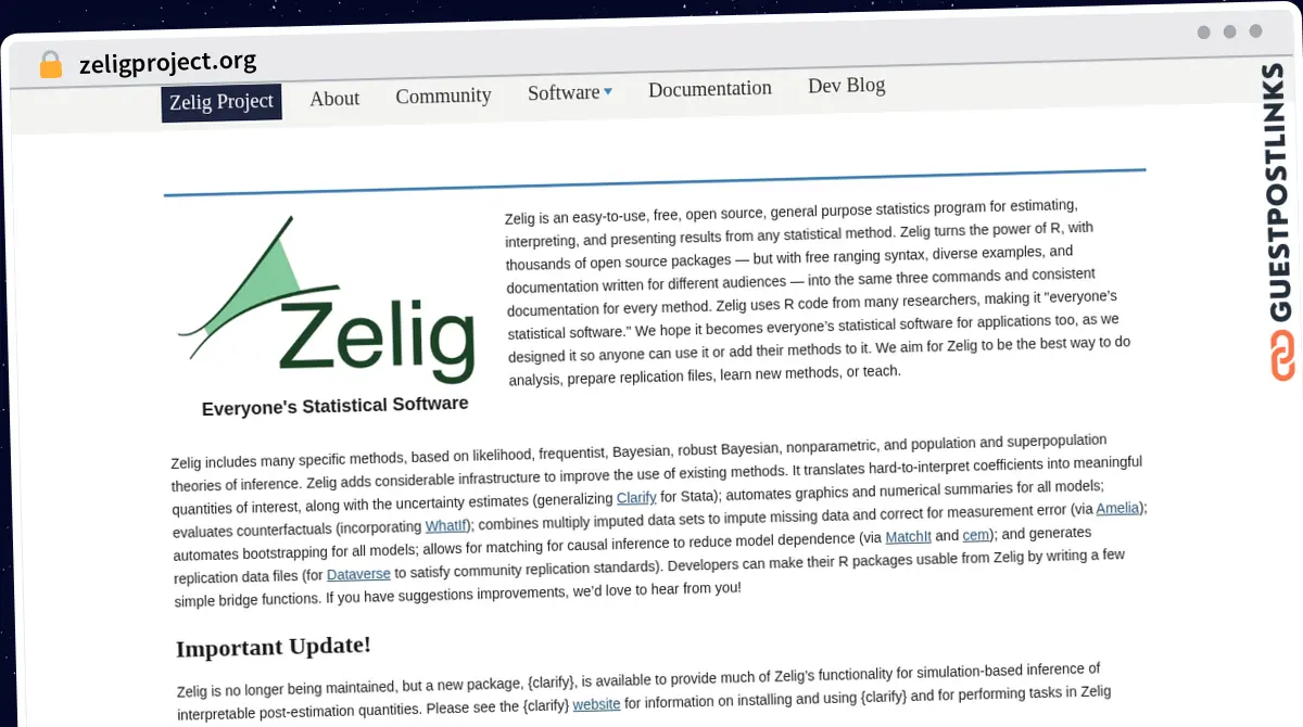 Publish Guest Post on zeligproject.org
