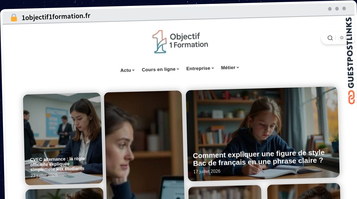 Publish Guest Post on 1objectif1formation.fr