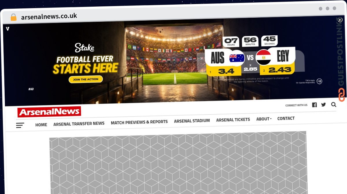 Publish Guest Post on arsenalnews.co.uk