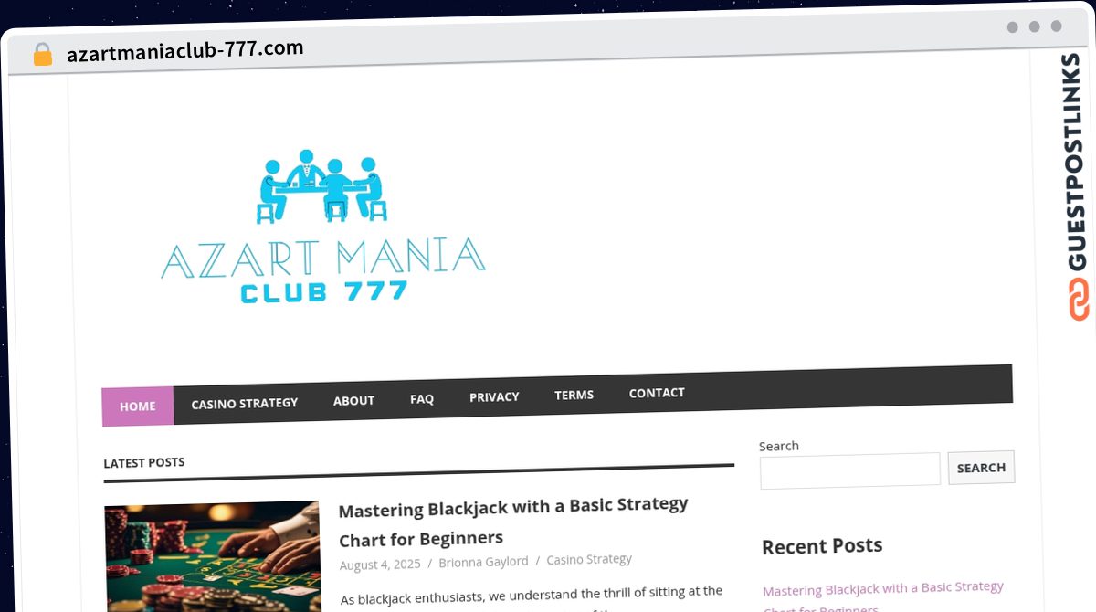 Publish Guest Post on azartmaniaclub-777.com
