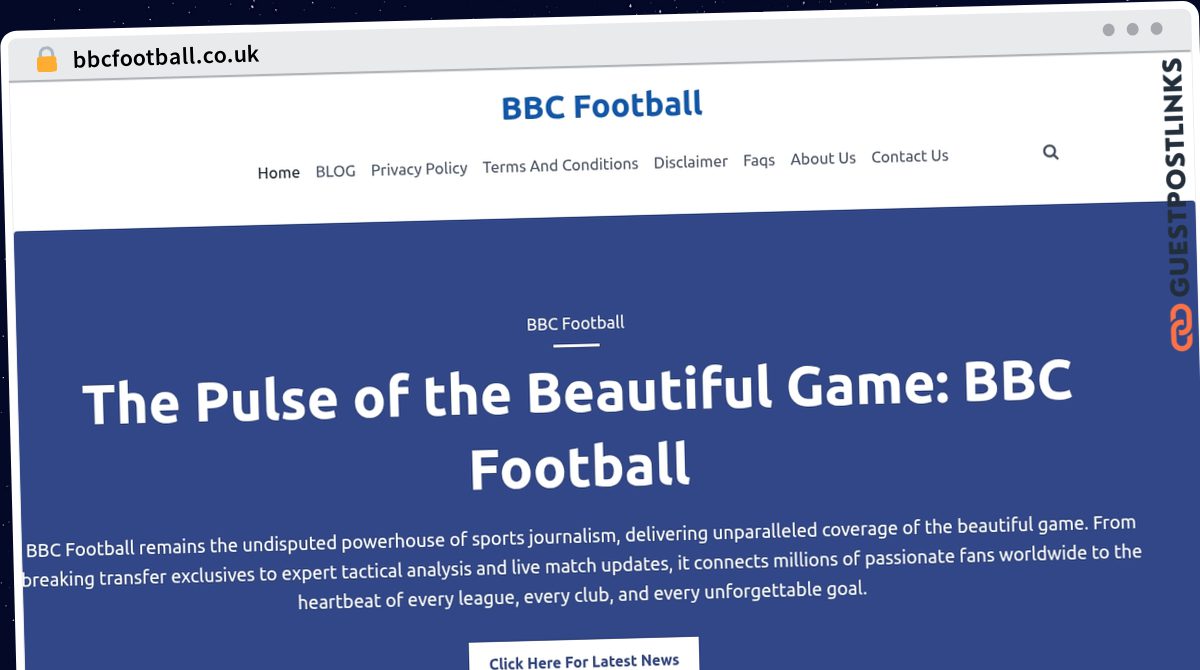 Publish Guest Post on bbcfootball.co.uk