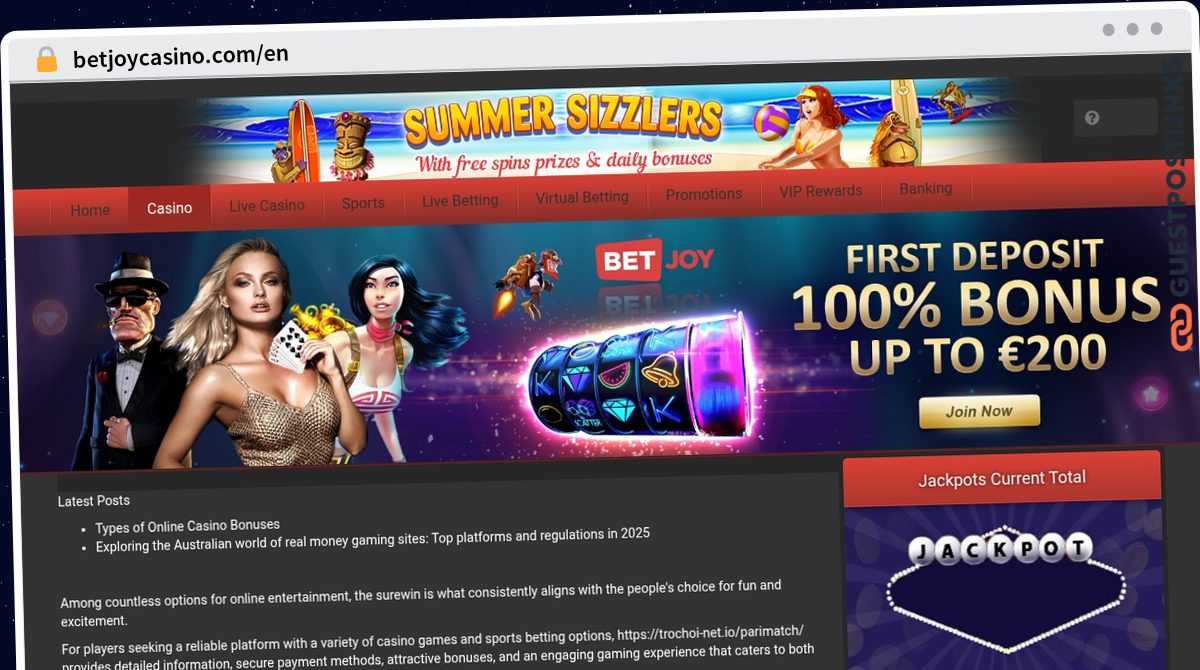 Publish Guest Post on betjoycasino.com/en