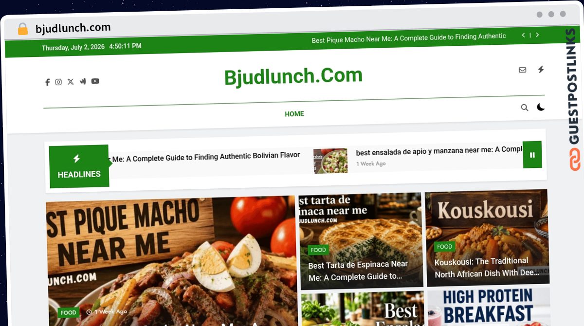 Publish Guest Post on bjudlunch.com