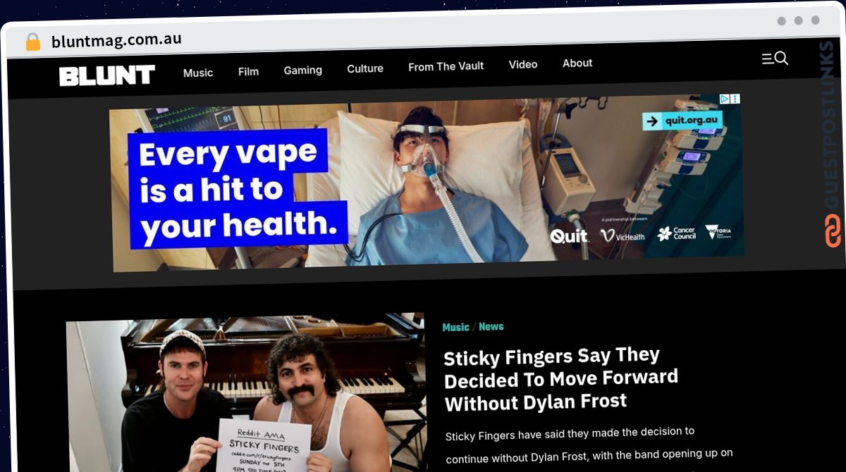 Publish Guest Post on bluntmag.com.au