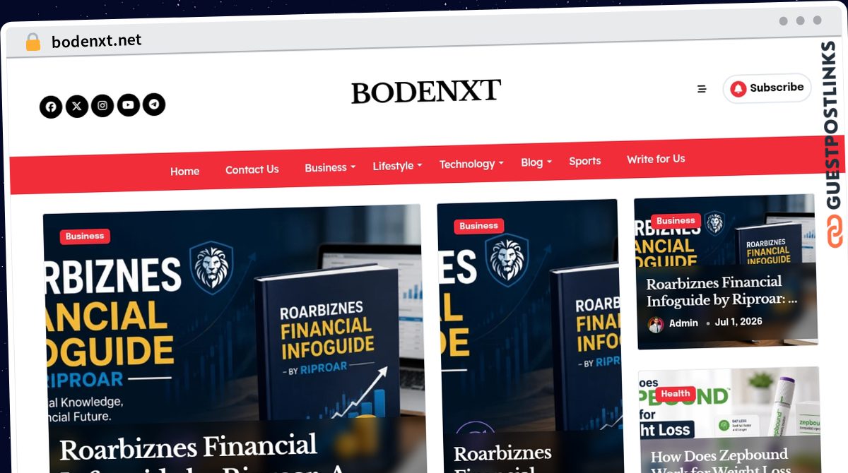 Publish Guest Post on bodenxt.net