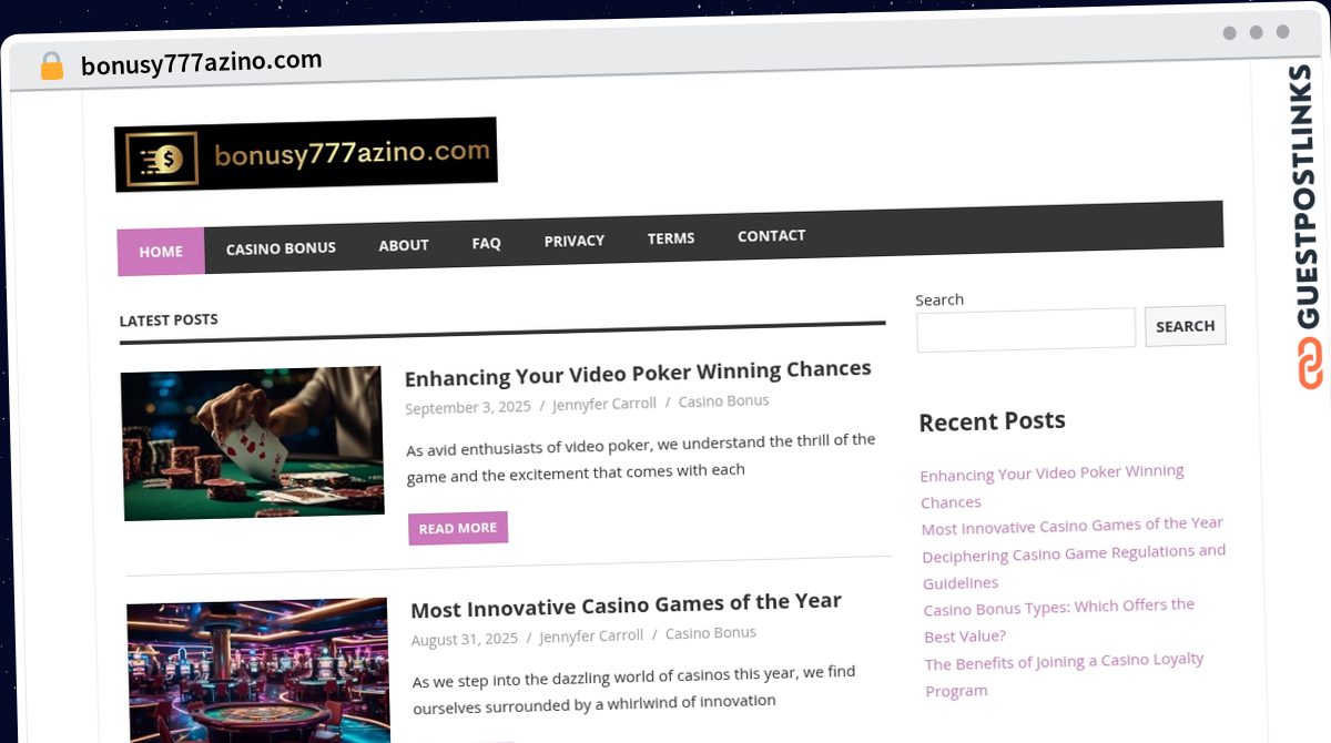 Publish Guest Post on bonusy777azino.com