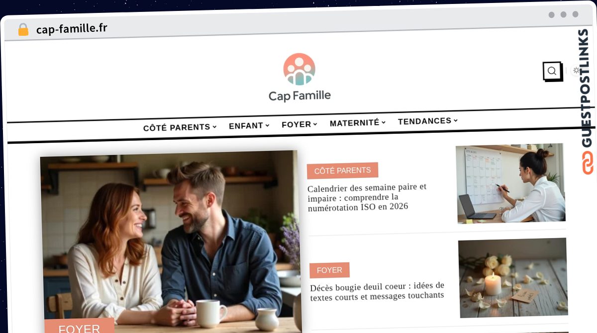 Publish Guest Post on cap-famille.fr