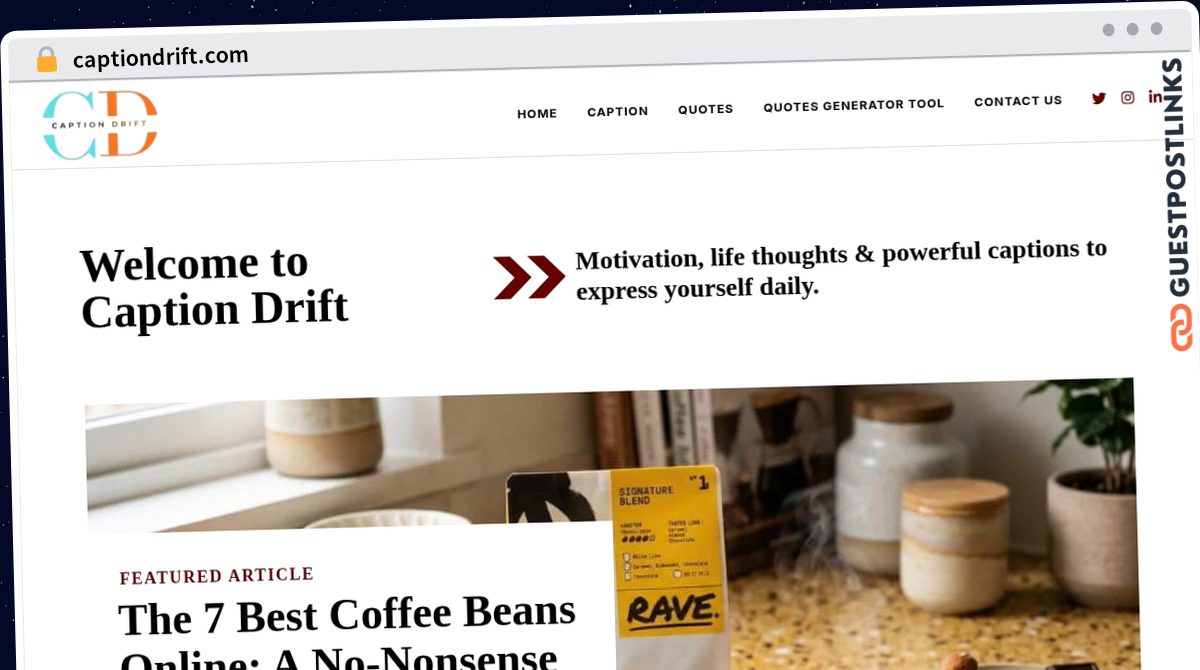 Publish Guest Post on captiondrift.com
