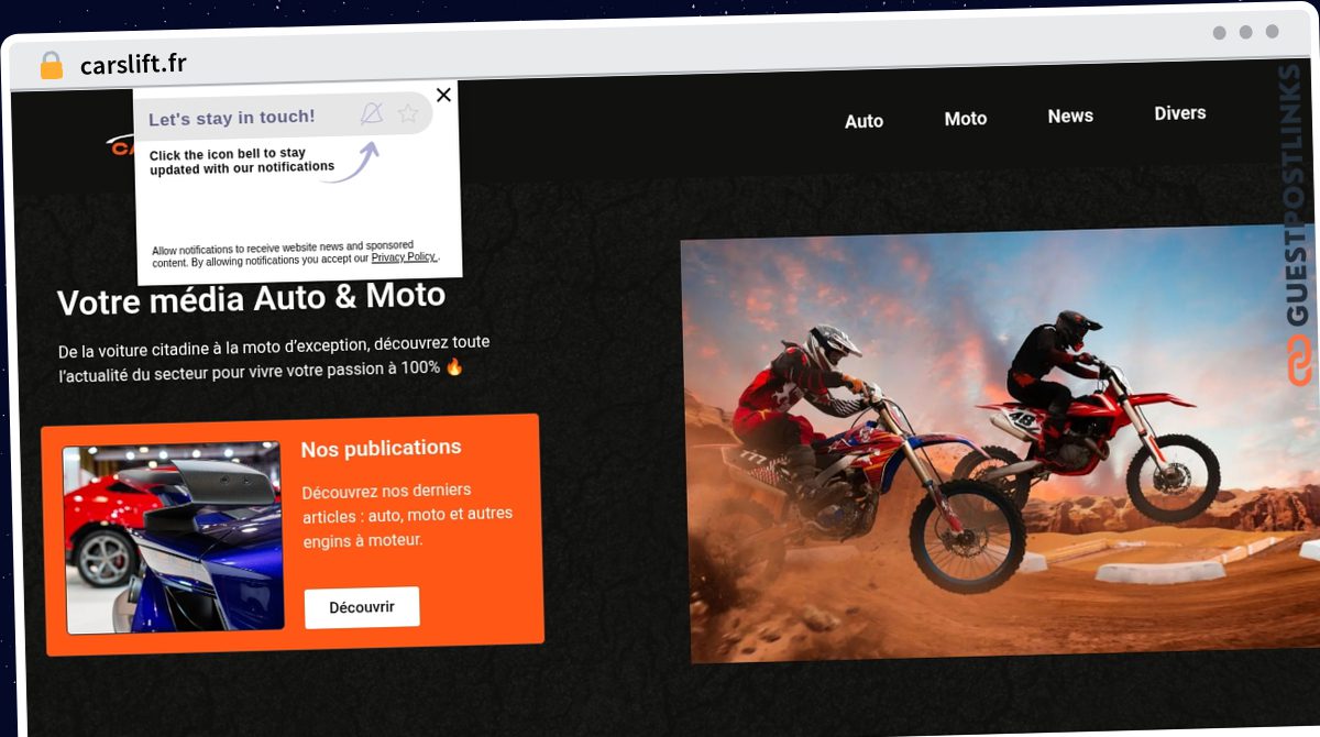 Publish Guest Post on carslift.fr