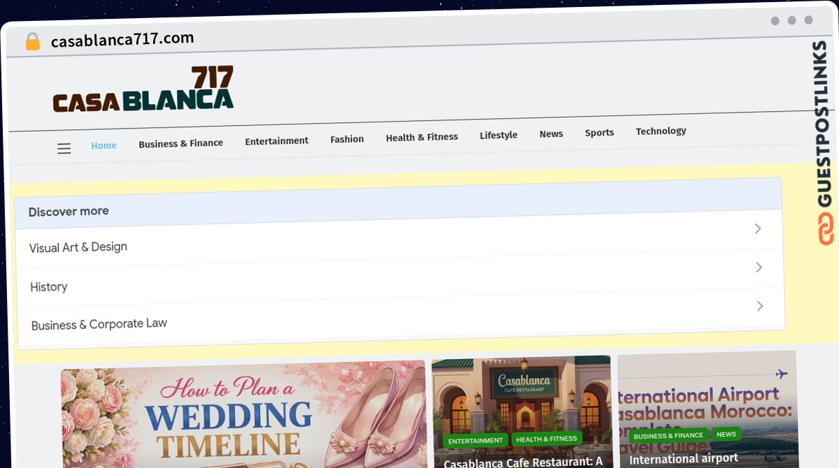 Publish Guest Post on casablanca717.com