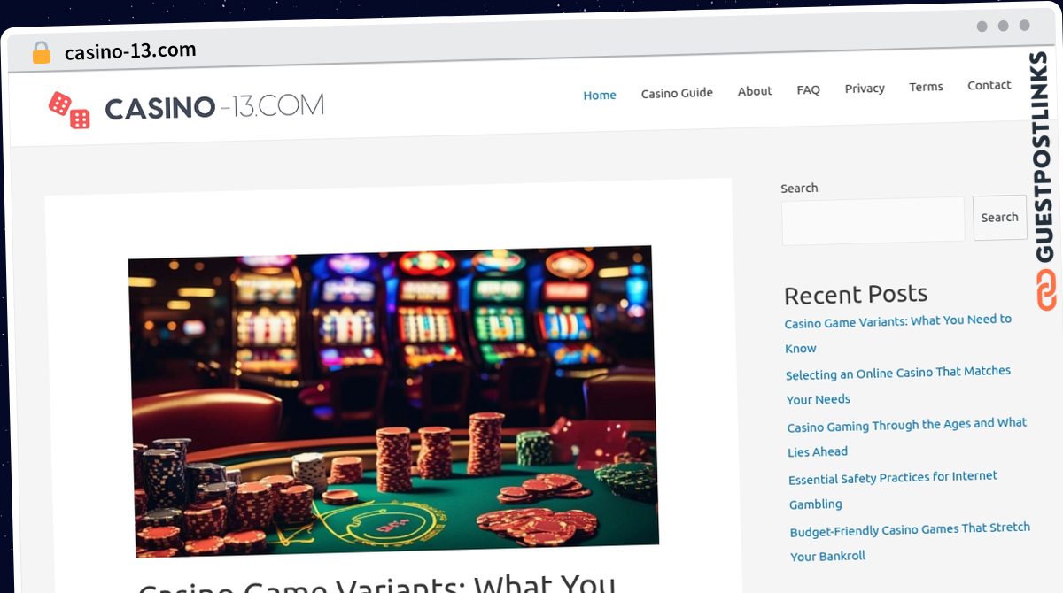 Publish Guest Post on casino-13.com