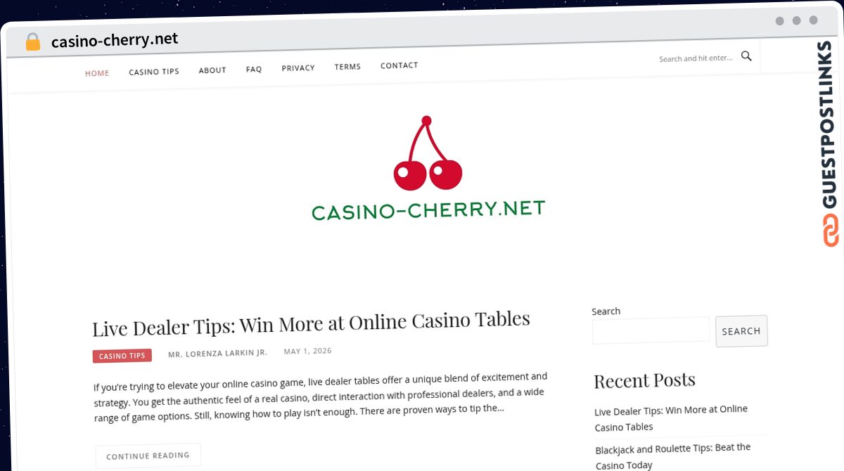 Publish Guest Post on casino-cherry.net