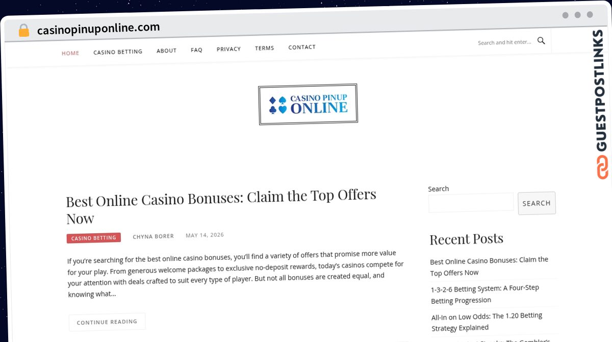 Publish Guest Post on casinopinuponline.com