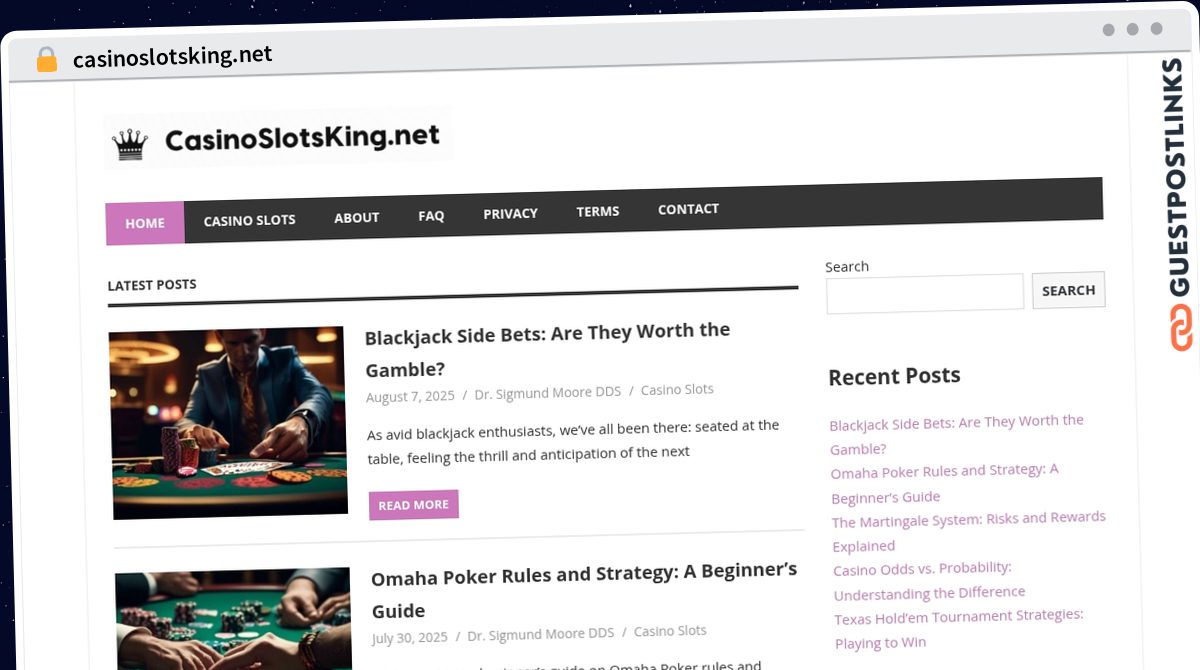Publish Guest Post on casinoslotsking.net