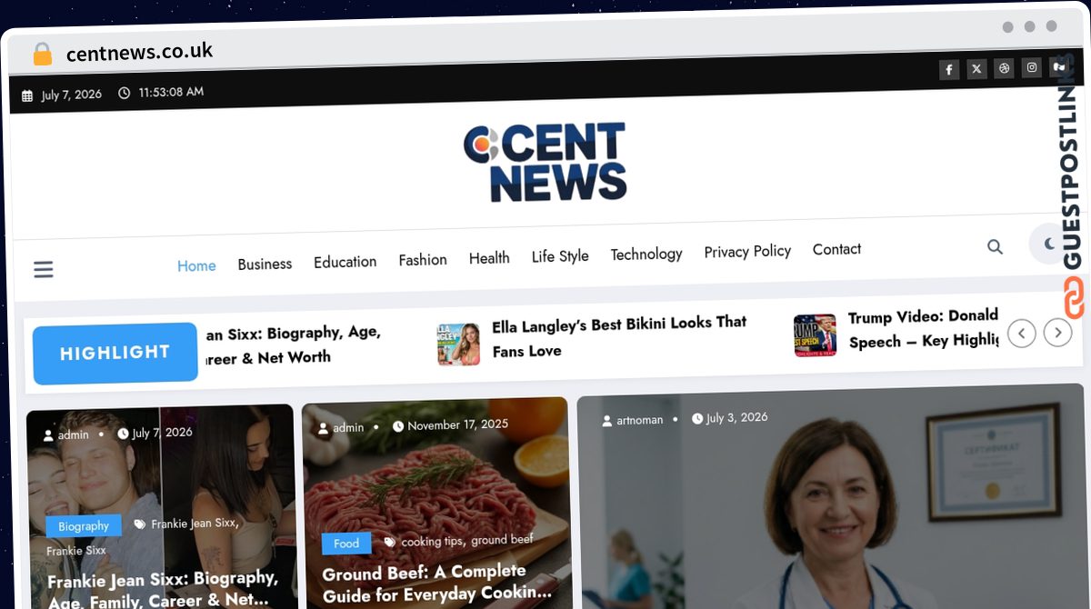 Publish Guest Post on centnews.co.uk