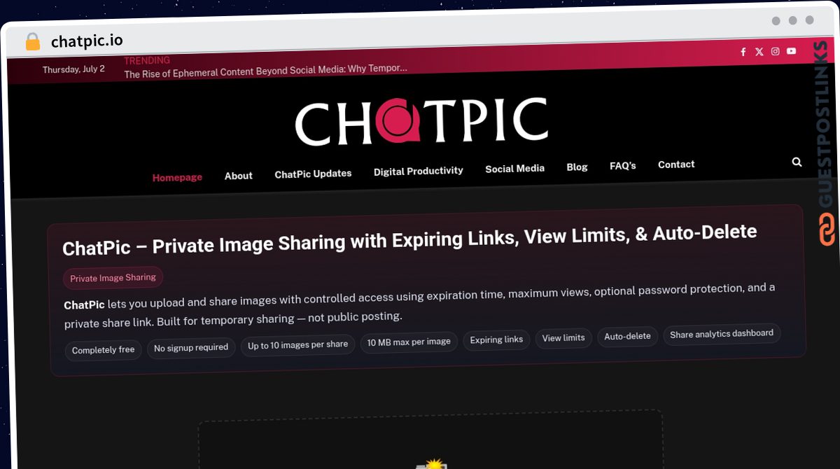 Publish Guest Post on chatpic.io