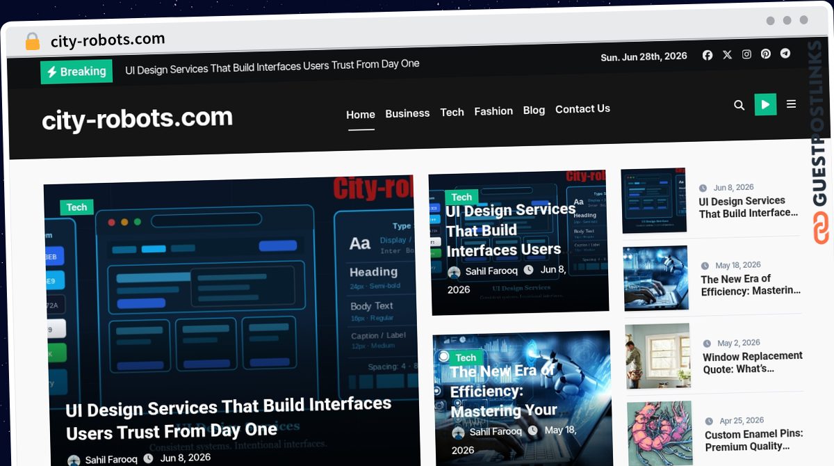 Publish Guest Post on city-robots.com
