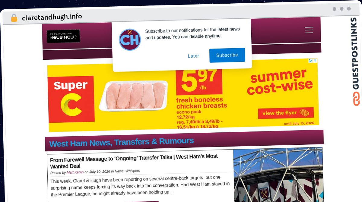 Publish Guest Post on claretandhugh.info