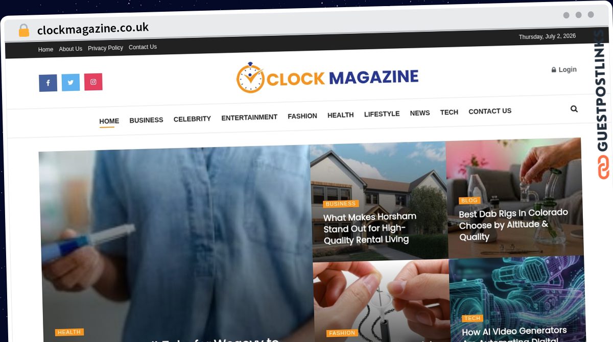 Publish Guest Post on clockmagazine.co.uk