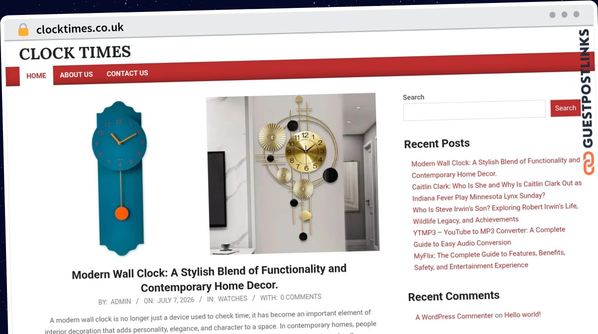 Publish Guest Post on clocktimes.co.uk