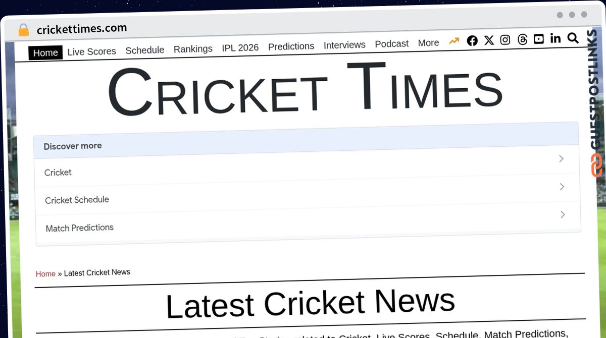 Publish Guest Post on crickettimes.com