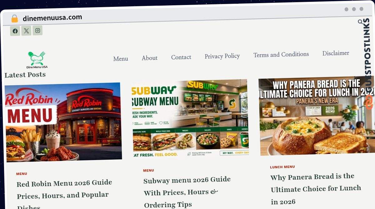 Publish Guest Post on dinemenuusa.com