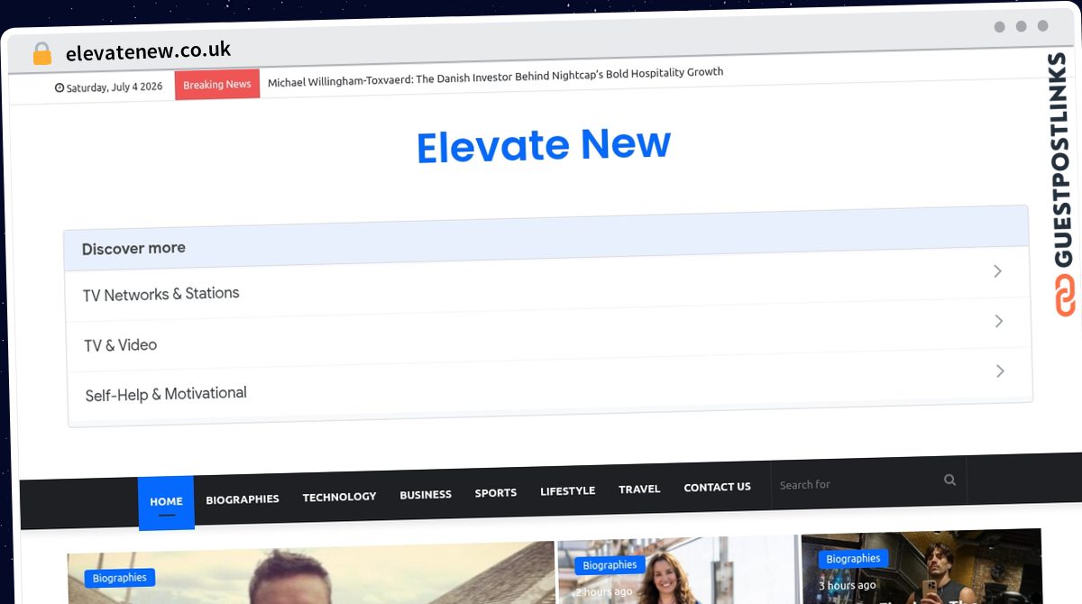 Publish Guest Post on elevatenew.co.uk