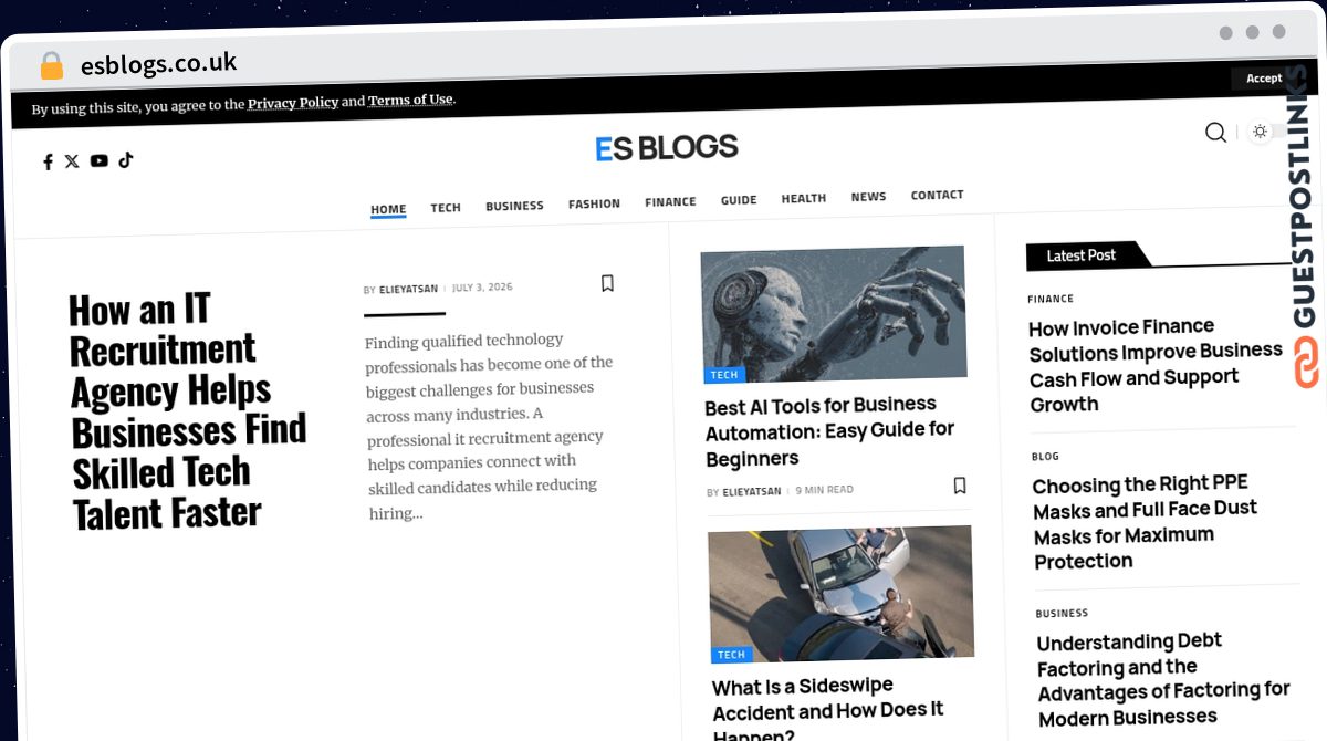Publish Guest Post on esblogs.co.uk