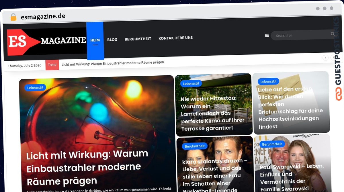 Publish Guest Post on esmagazine.de