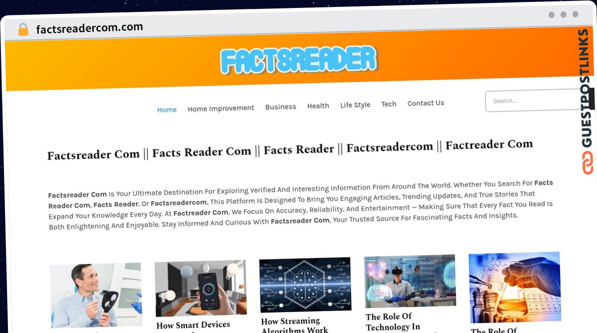 Publish Guest Post on factsreadercom.com
