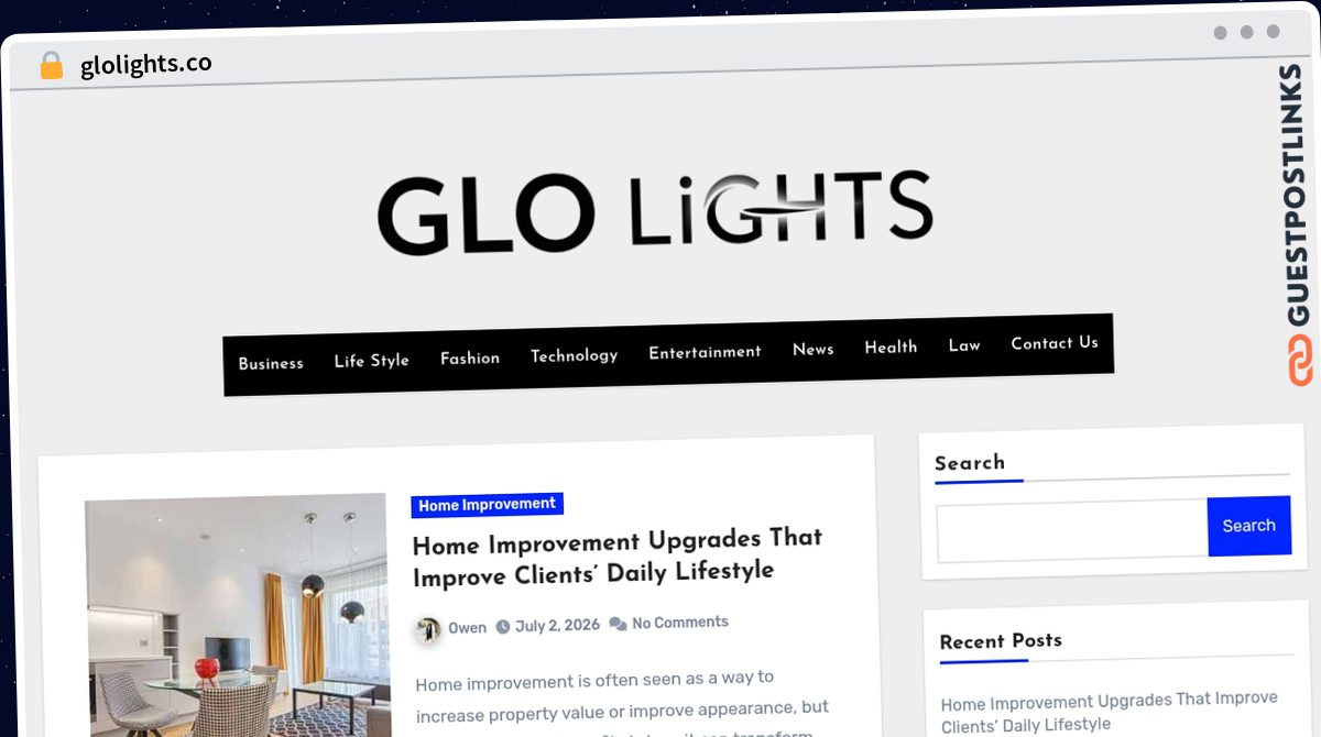 Publish Guest Post on glolights.co