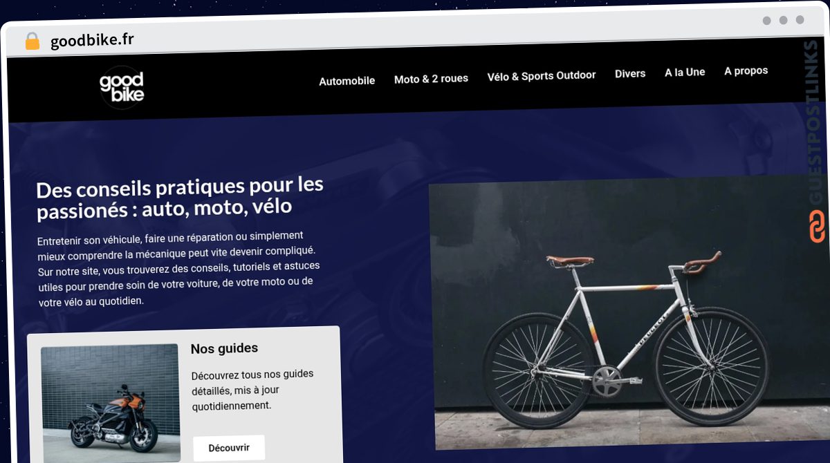 Publish Guest Post on goodbike.fr