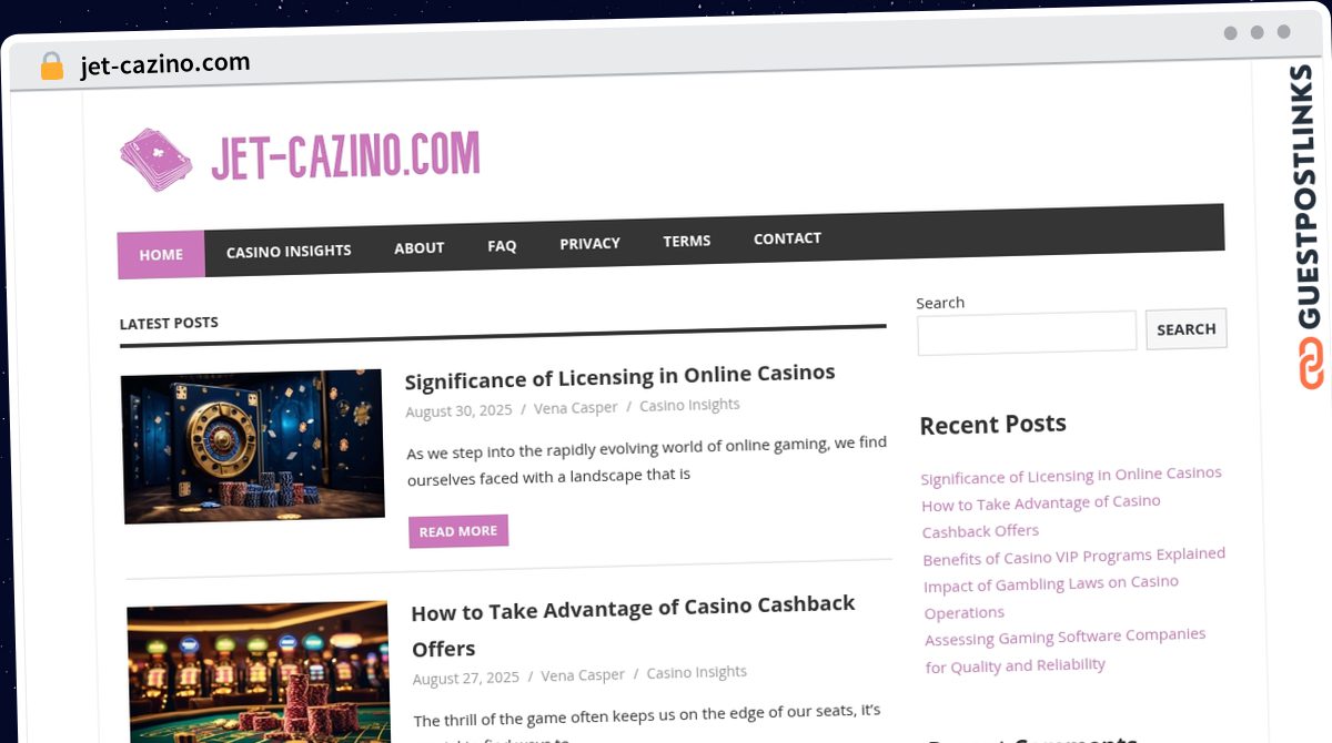 Publish Guest Post on jet-cazino.com
