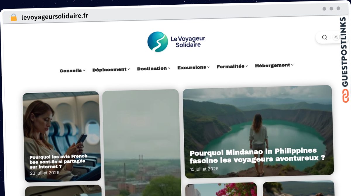 Publish Guest Post on levoyageursolidaire.fr