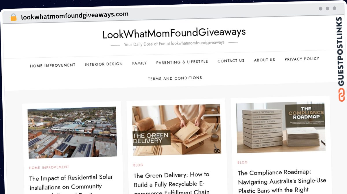 Publish Guest Post on lookwhatmomfoundgiveaways.com