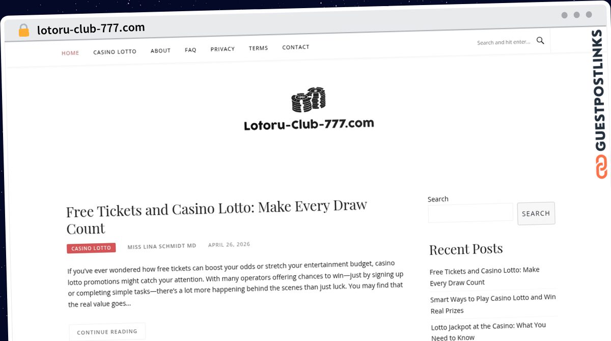 Publish Guest Post on lotoru-club-777.com