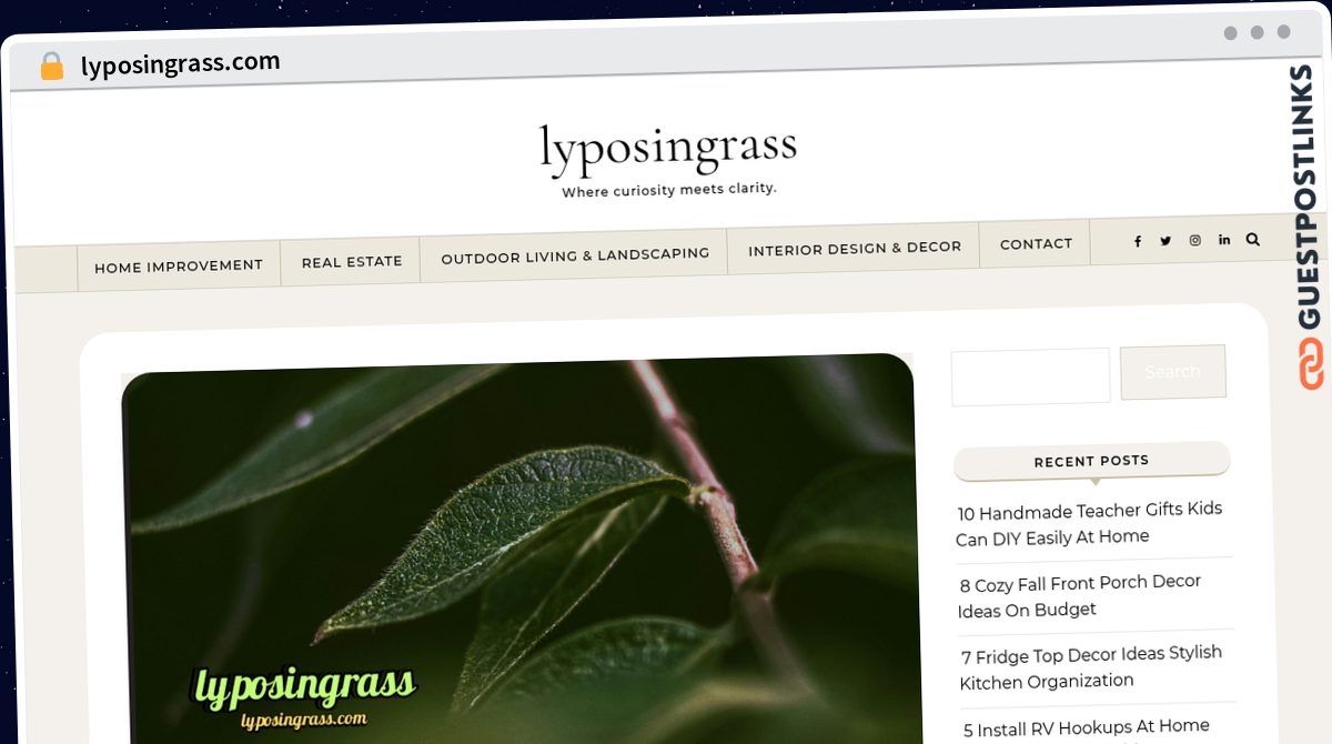 Publish Guest Post on lyposingrass.com