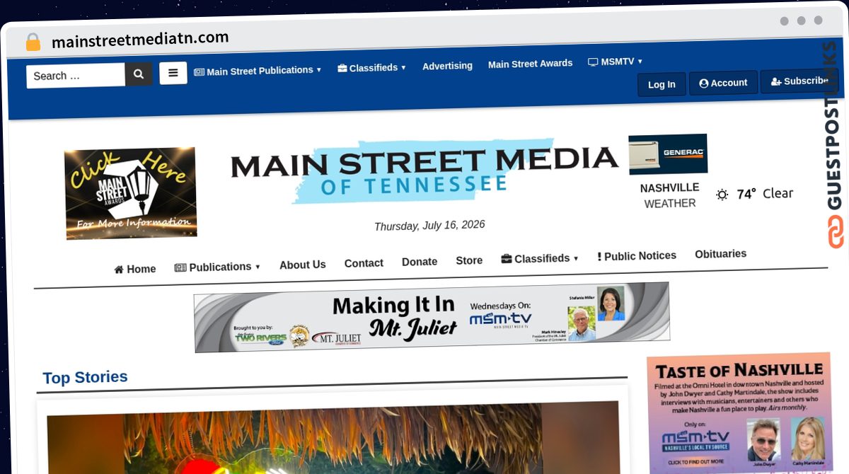 Publish Guest Post on mainstreetmediatn.com