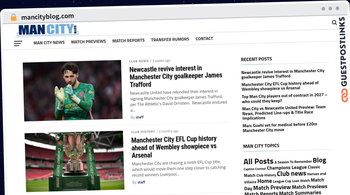 Publish Guest Post on mancityblog.com
