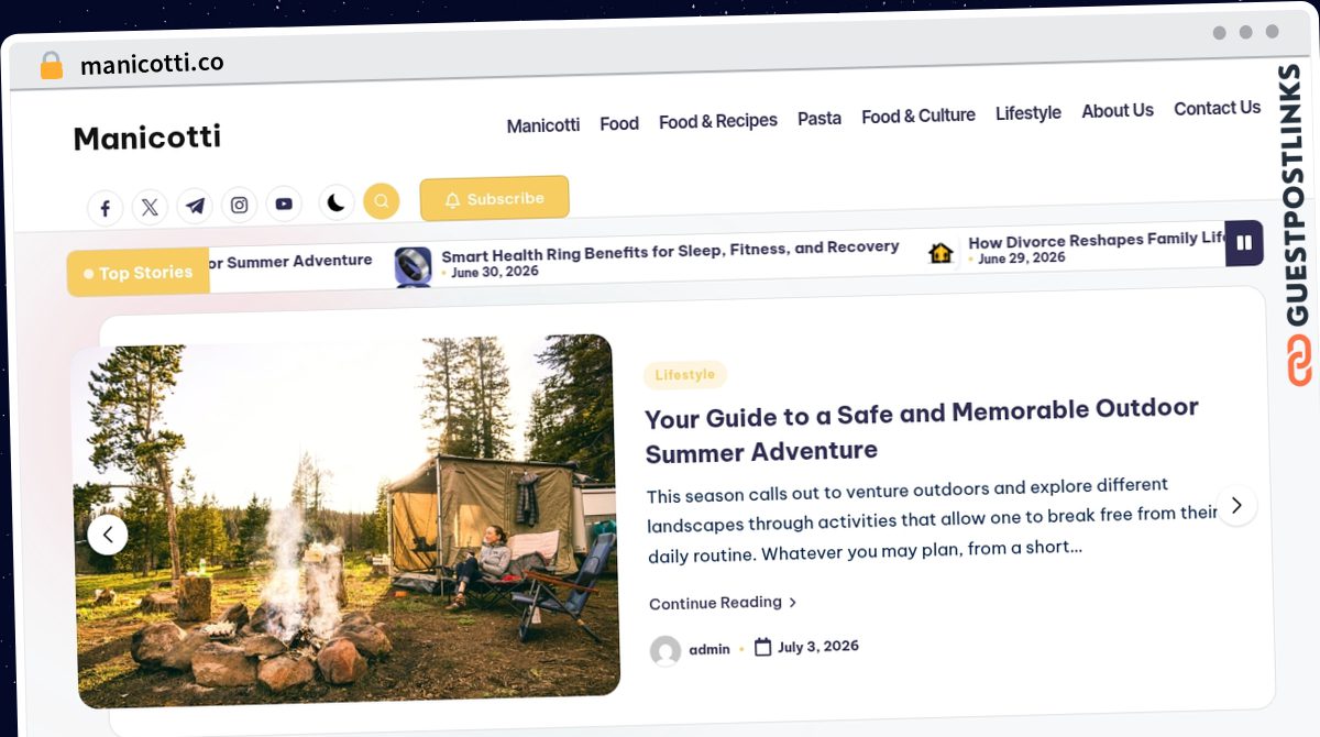 Publish Guest Post on manicotti.co