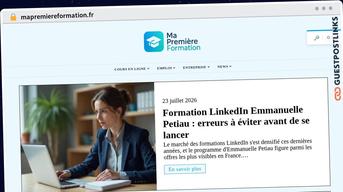 Publish Guest Post on mapremiereformation.fr