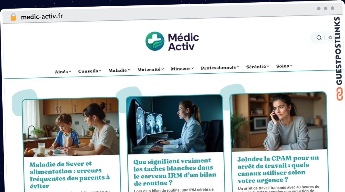 Publish Guest Post on medic-activ.fr