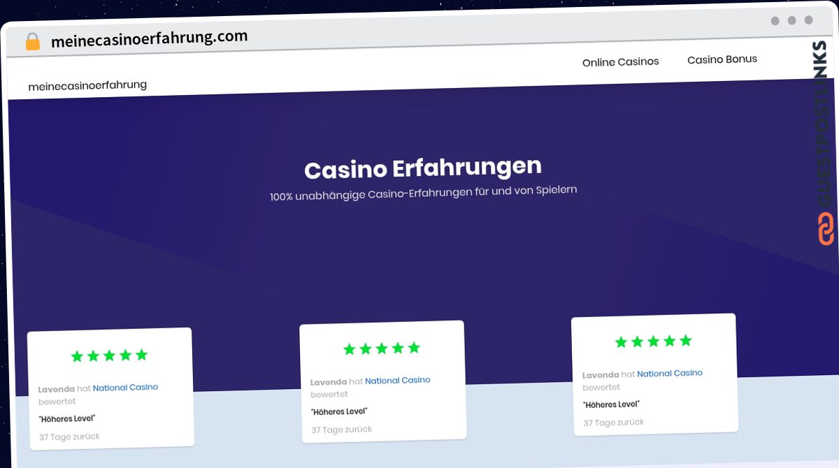 Publish Guest Post on meinecasinoerfahrung.com