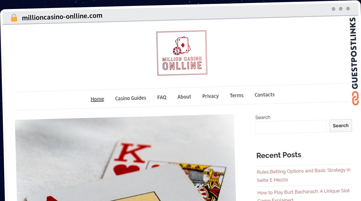 Publish Guest Post on millioncasino-onlline.com